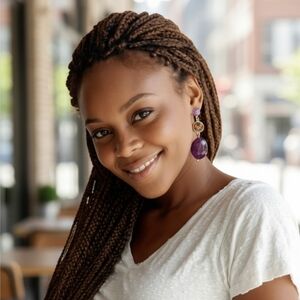 Women's three beaded drop earrings